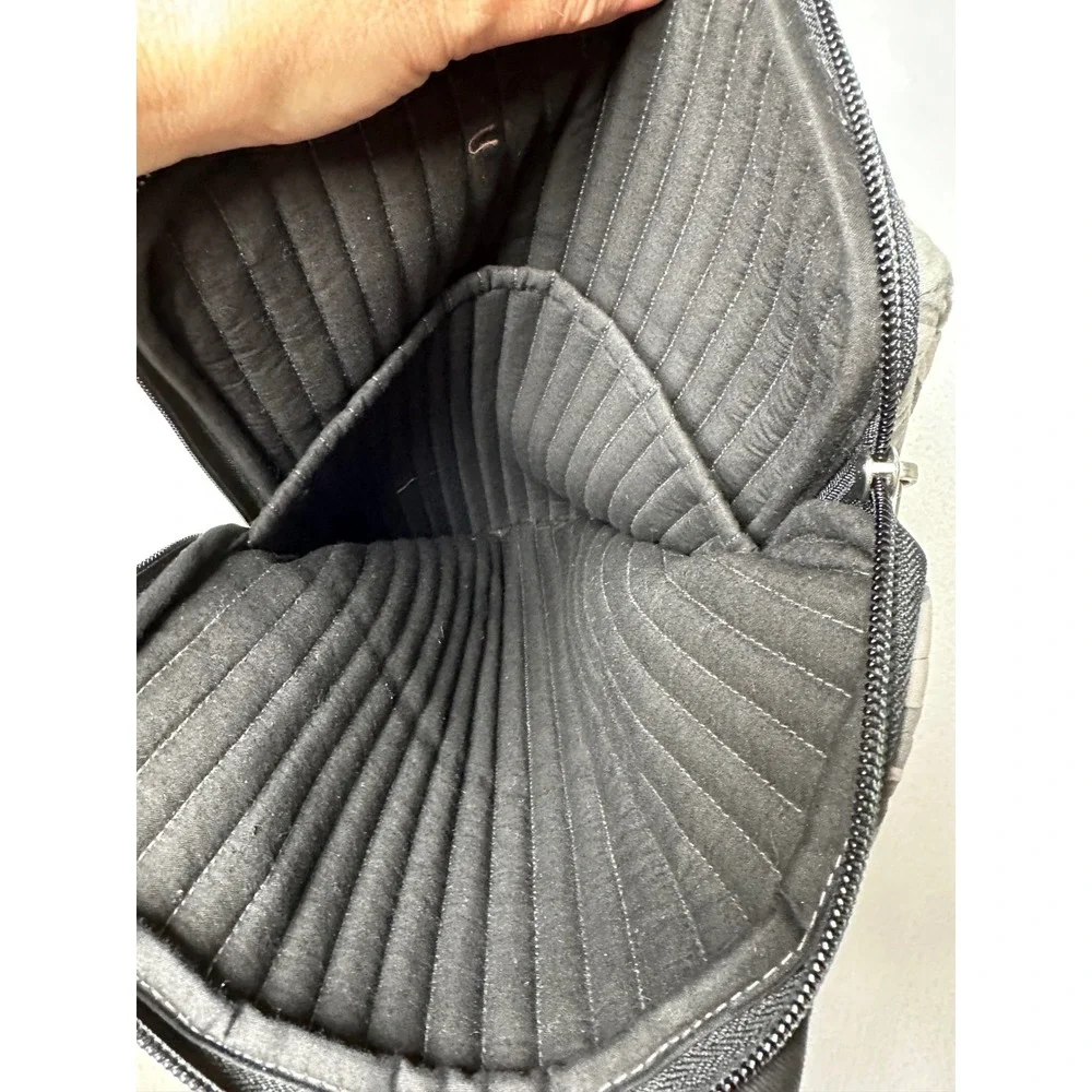 Company Kids Quilted Sling Backpack Grey Geometric Triangle Print Cotton Bag